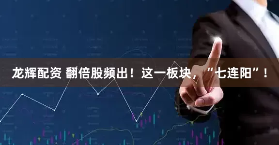龙辉配资 翻倍股频出！这一板块，“七连阳”！